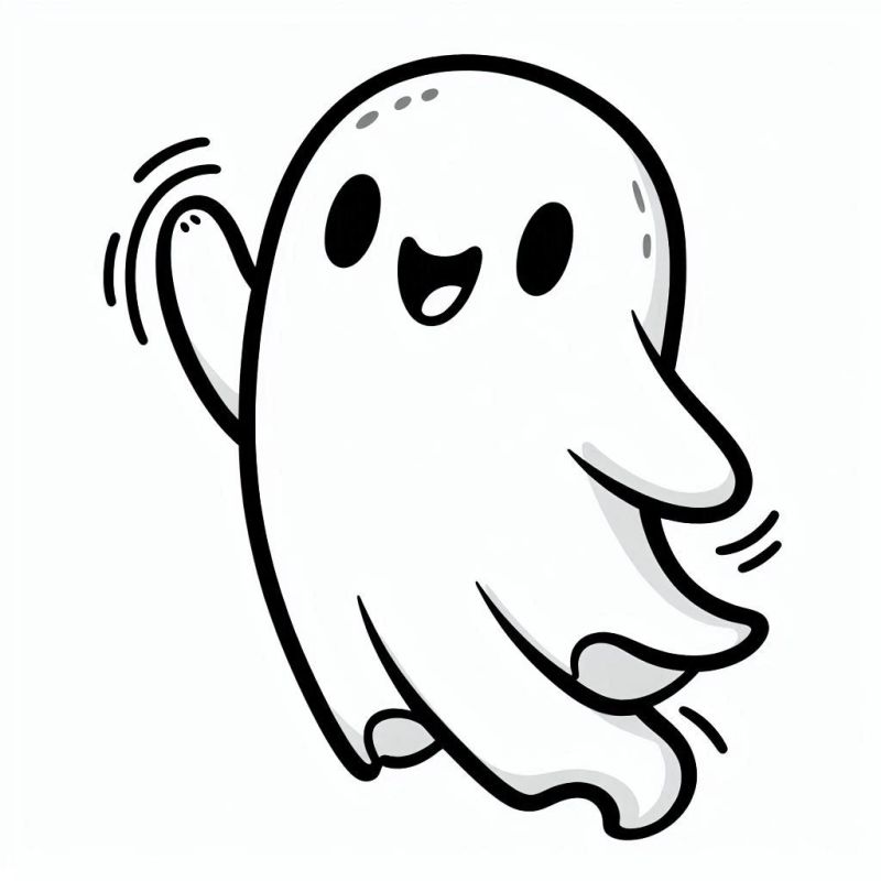 Desenho de Fantasma Simpático para Colorir