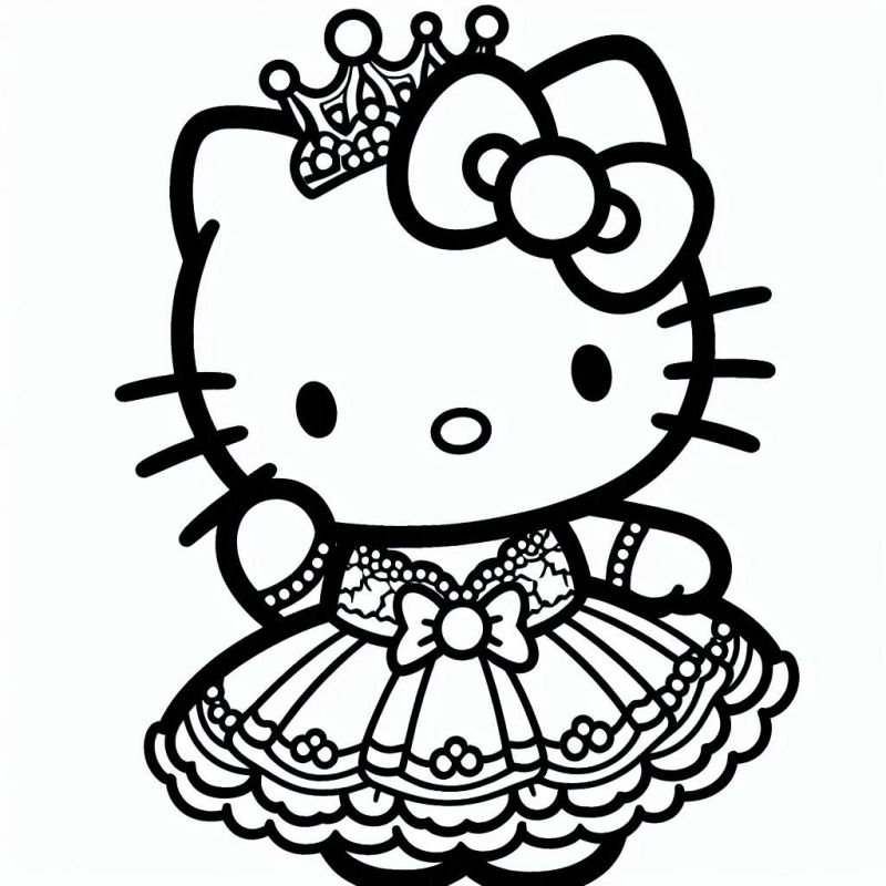 Colorir Hello Kitty Princesa Bailarina