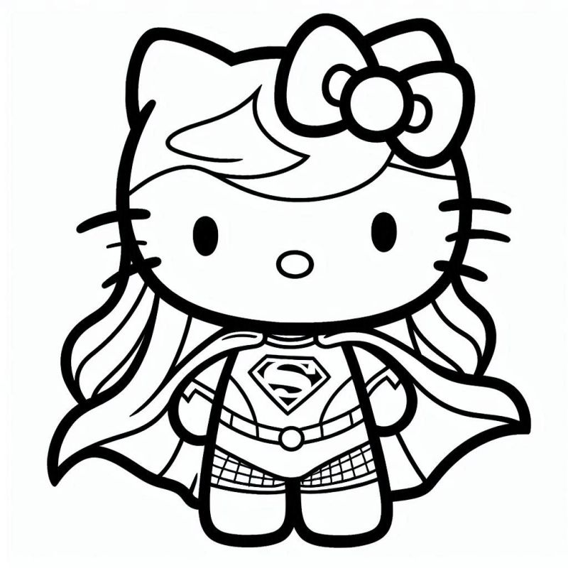 Colorir Hello Kitty Super-Heroína