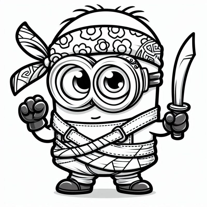 Desenho de Minion Guerreiro para Colorir