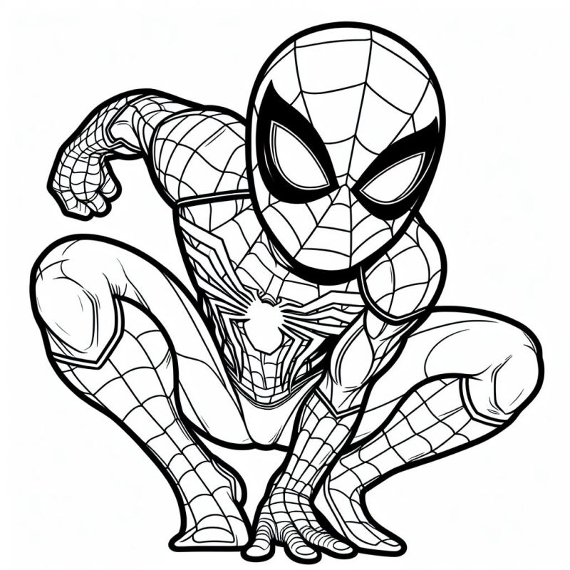 Colorindo o Homem-Aranha em Pose Dinâmica