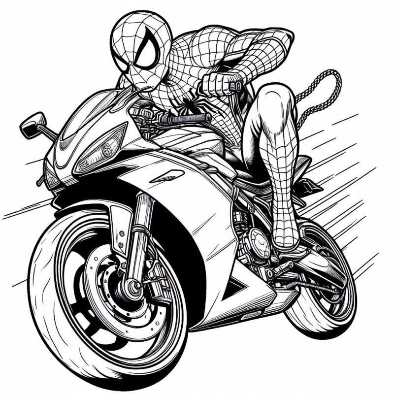 Colorindo o Homem Aranha em Motocicleta