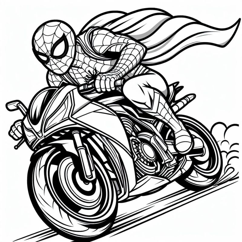 Colorindo o Homem Aranha em Ação na Motocicleta!