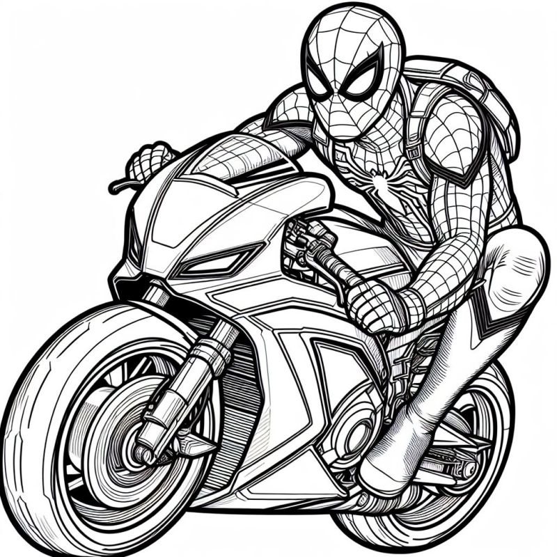 Colorindo o Homem Aranha em Motocicleta