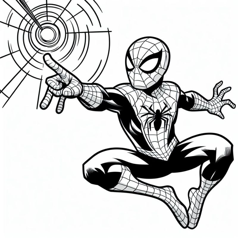 Colorir Homem-Aranha em Ação Dinâmica