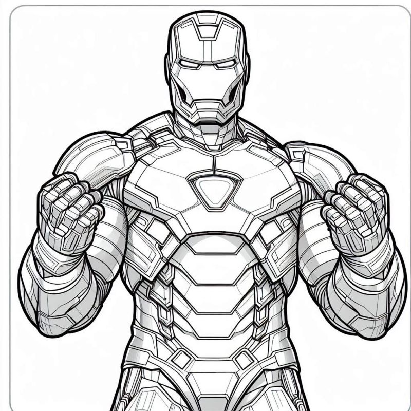 Desenho Detalhado do Homem de Ferro para Colorir