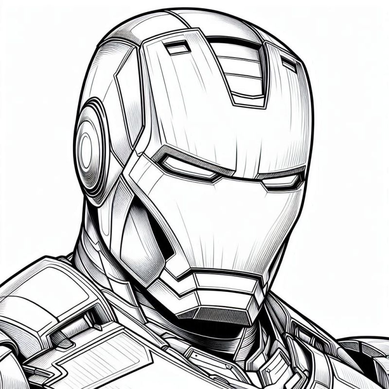 Desenho Detalhado do Homem de Ferro para Colorir