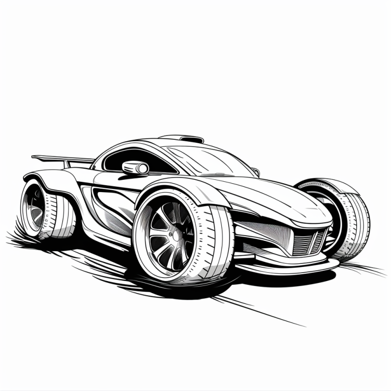 Desenho de Carro Esportivo Futurista para Colorir