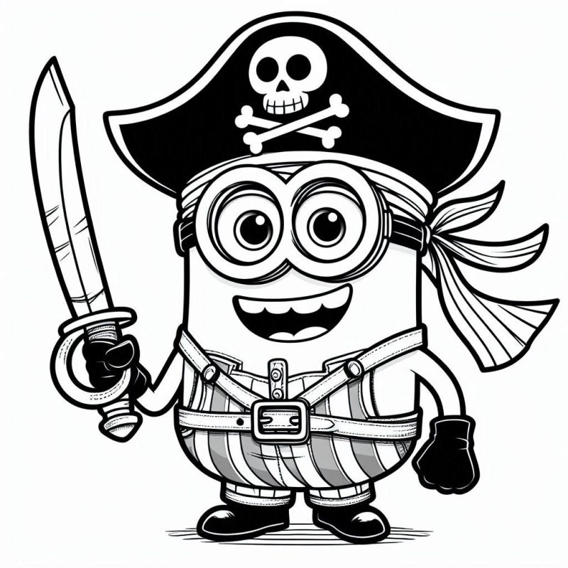 Explore e Pinte o Minion Pirata com Aventuras!