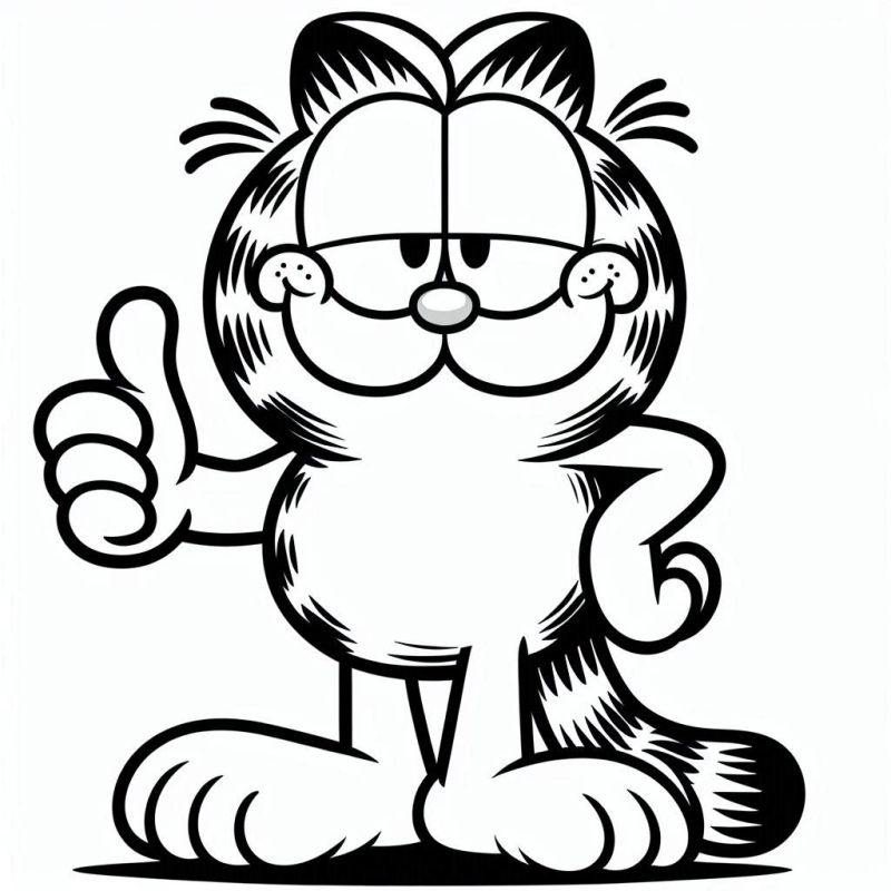 Desenho do Garfield Entediado para Colorir