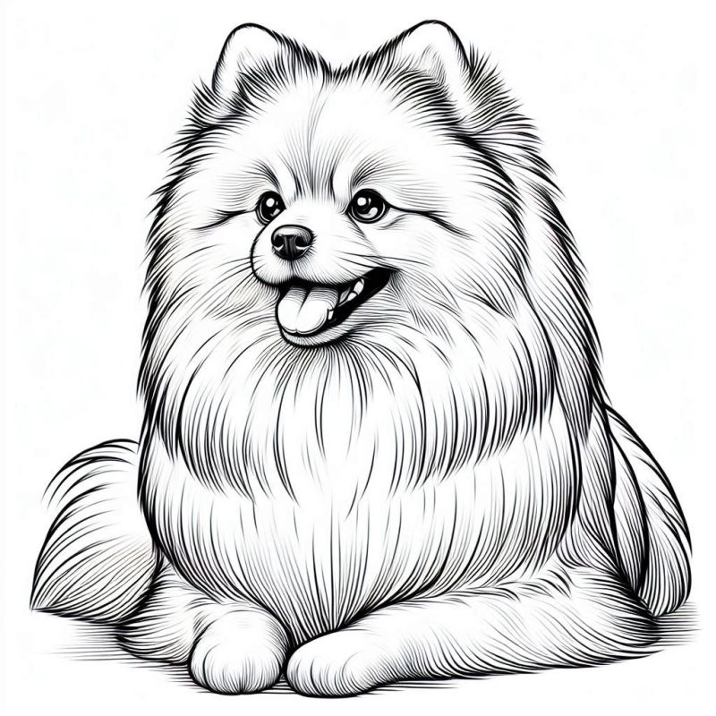 Desenho de Cachorro Fofinho para Colorir