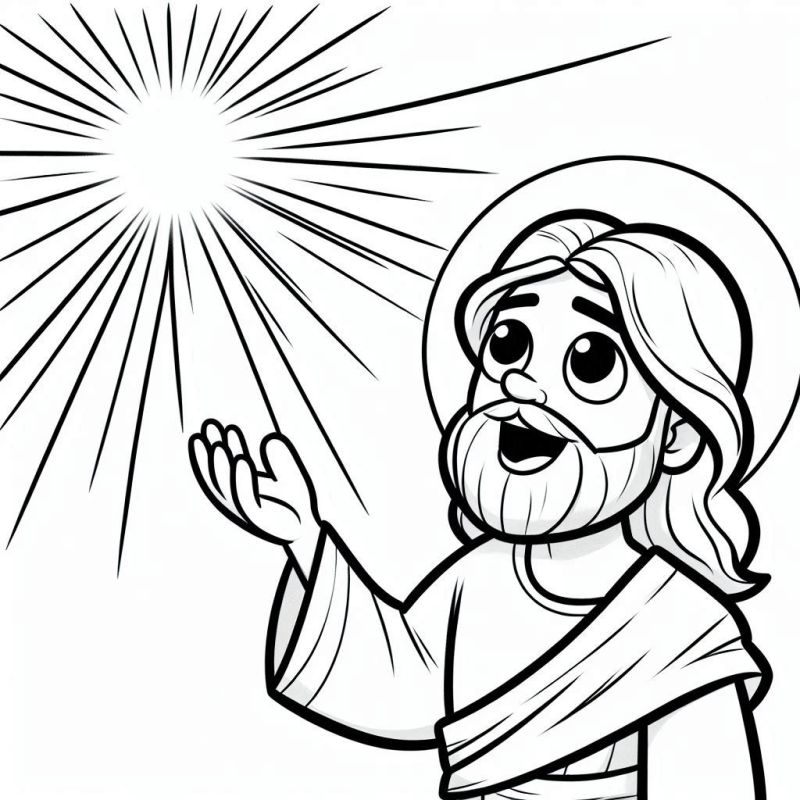 Ilustração Inspiradora de Jesus para Colorir