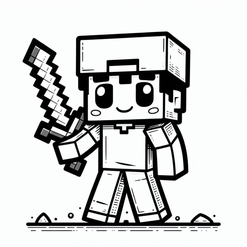 Desenho do Personagem de Minecraft para Colorir