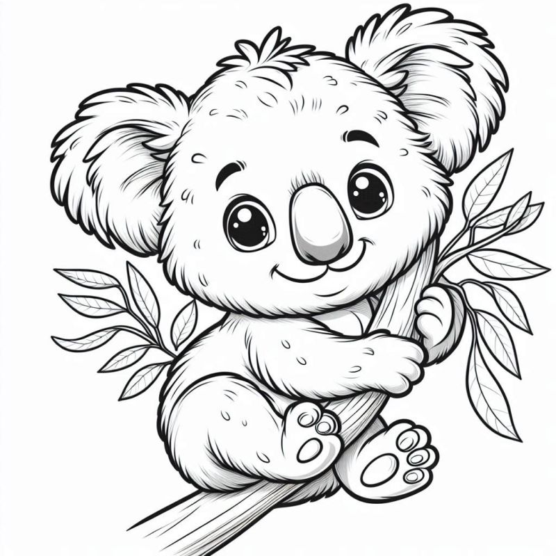 Desenho de Koala Fofo para Colorir