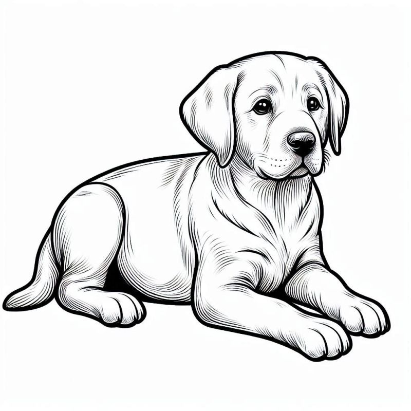 Desenho Detalhado de Labrador Retriever Para Colorir