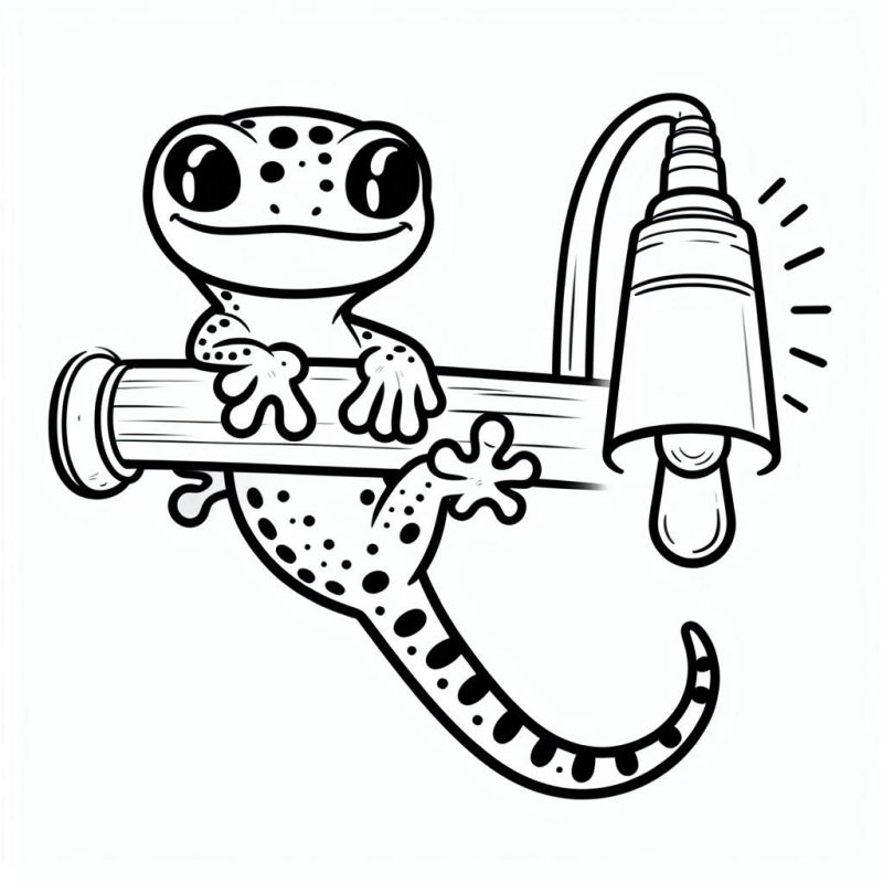 Desenho de Simpático Lagarto para Colorir