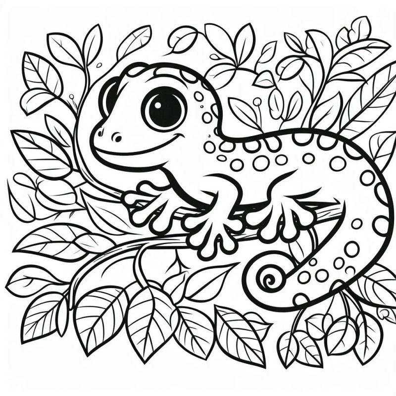 Desenho de Lagarto Simpático para Colorir