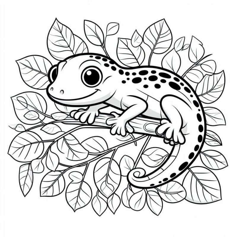 Desenho de Lagarto Sorridente para Colorir