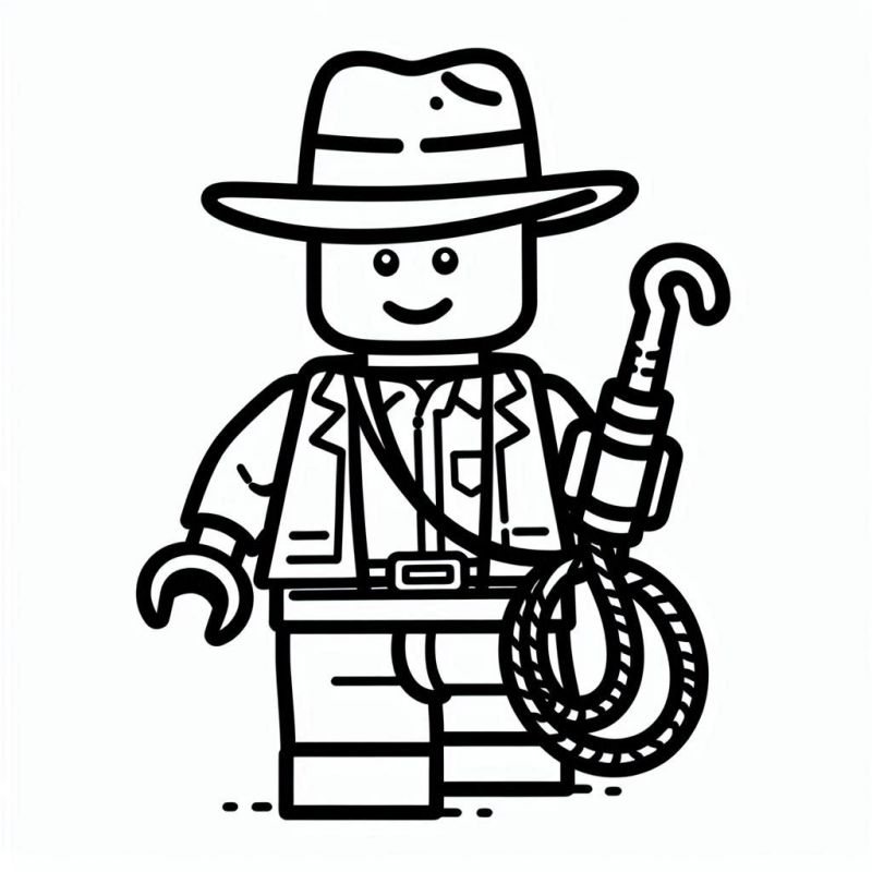 Desenho de Personagem Lego Aventureiro para Colorir