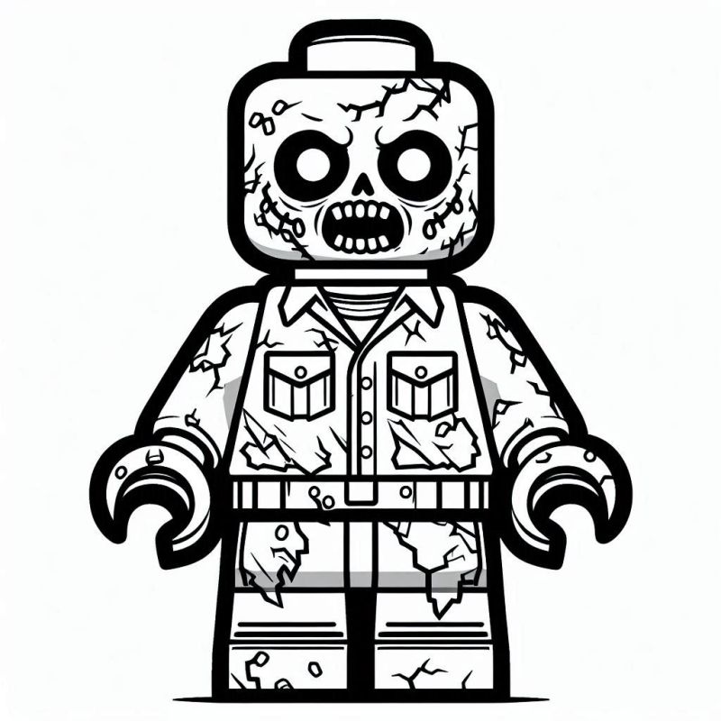 Desenho de Zumbi Lego para Colorir