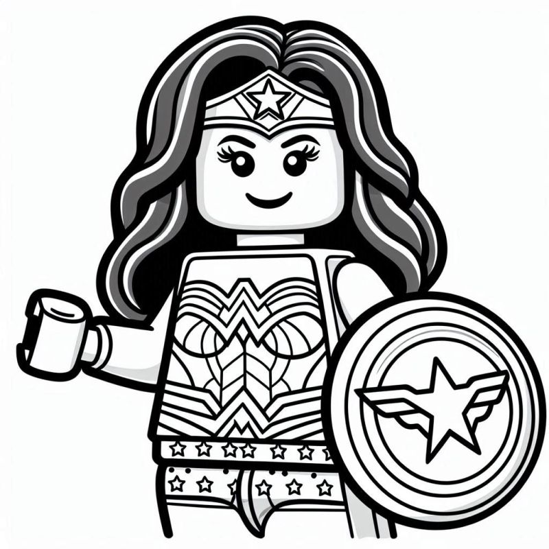 Desenho Mulher Maravilha LEGO para Colorir