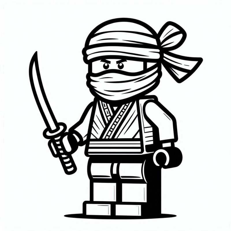 Desenho de um Ninja Lego para Colorir