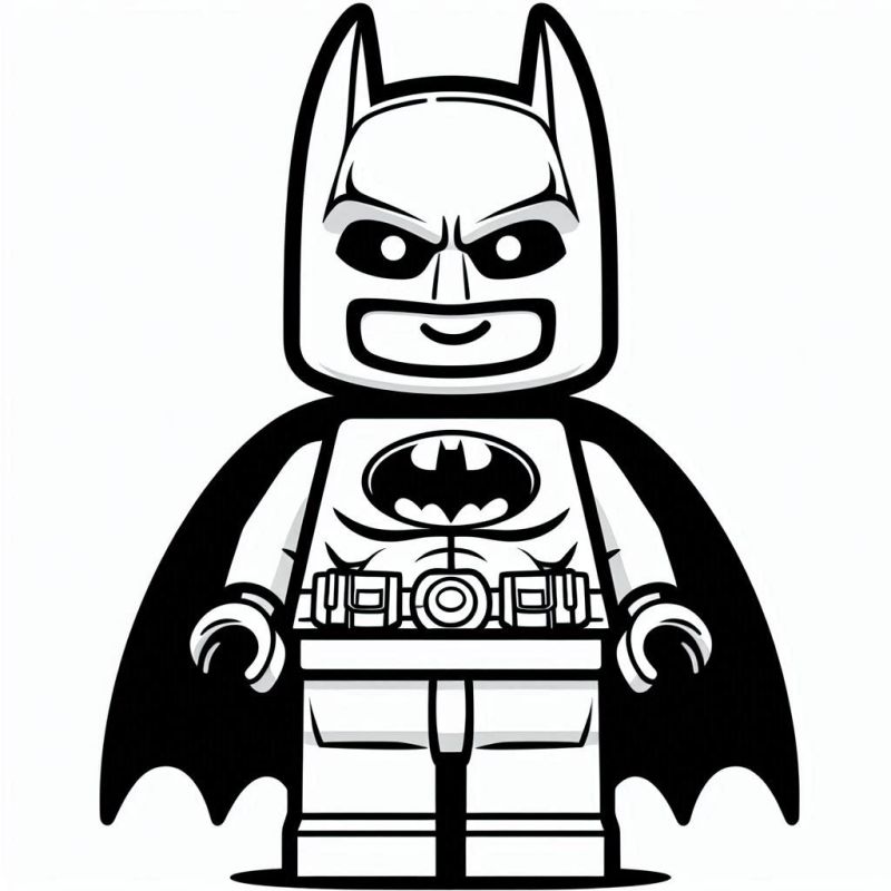 Desenho de Personagem Lego Batman Pronto para Colorir