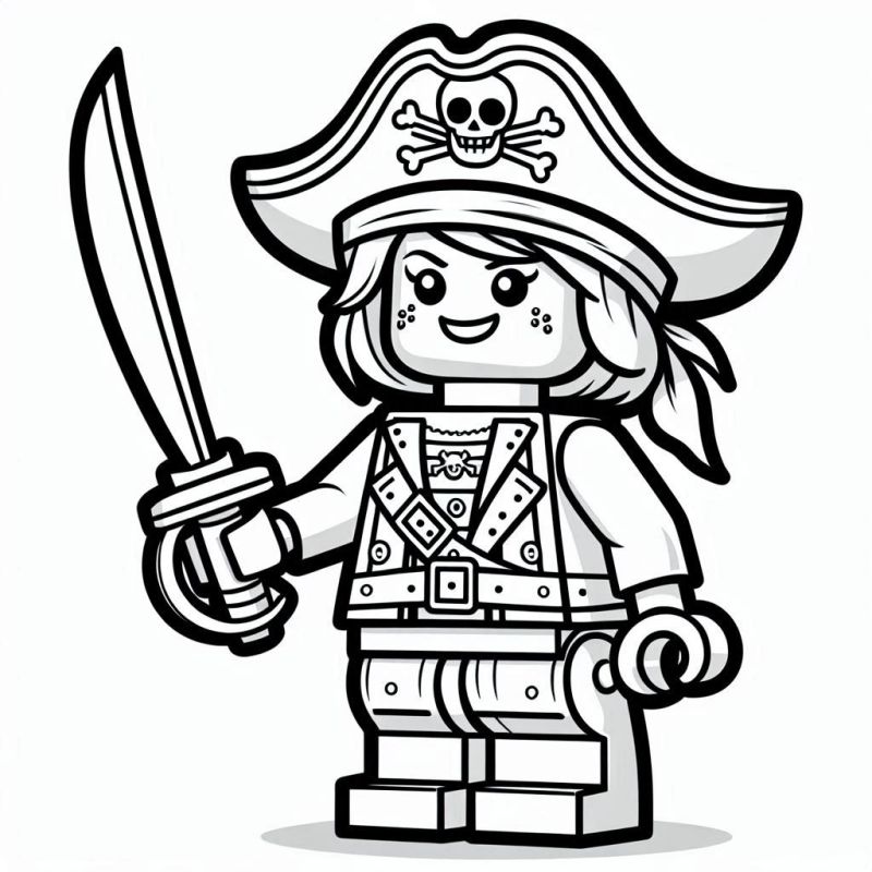 Desenho de Pirata LEGO para Colorir