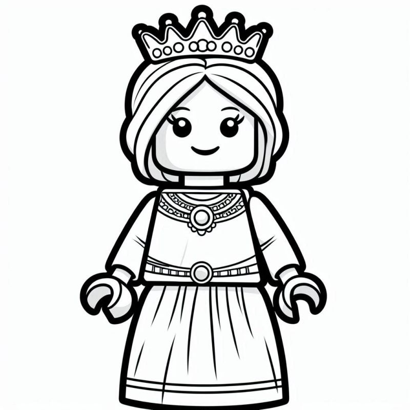 Desenho de personagem de Lego princesa para colorir