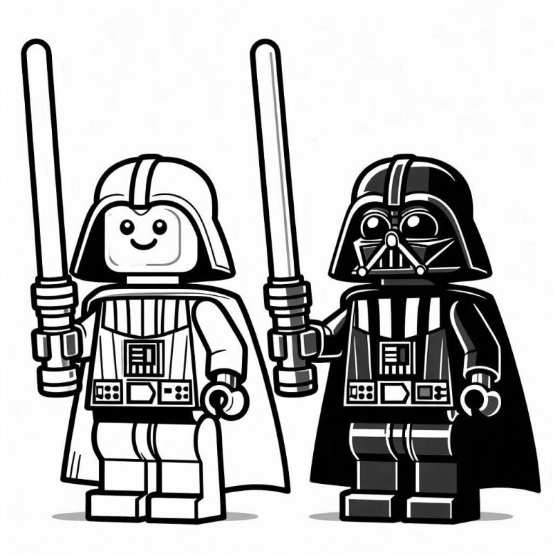 Personagens de Lego Star Wars Darth Vader para Colorir