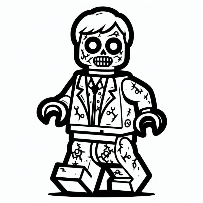 Desenho de personagem de Lego Zumbi para colorir