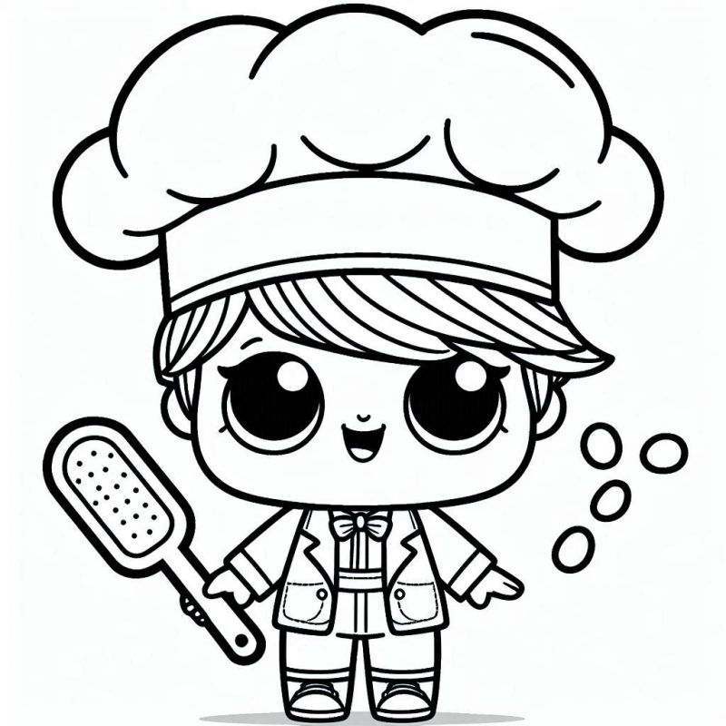 Desenho de Boneca LOL Surprise Chef para Colorir