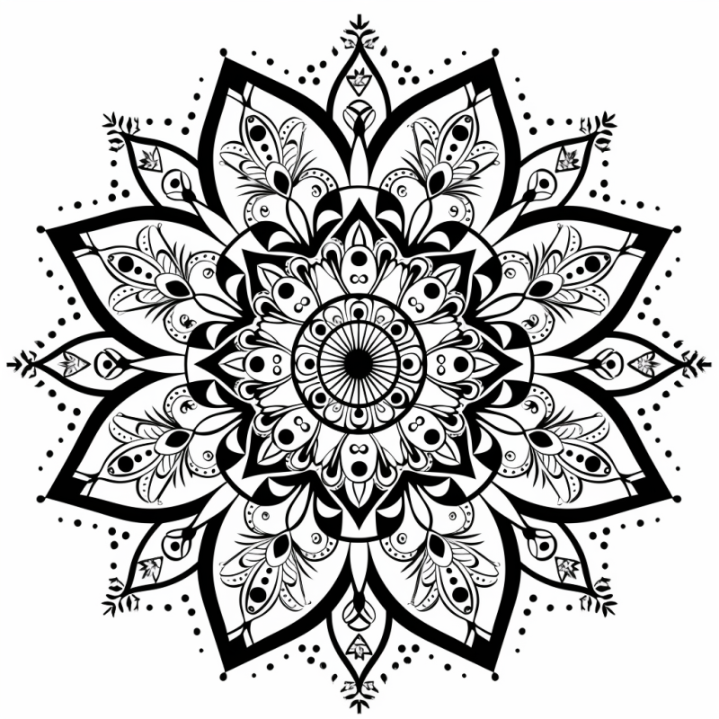 Mandala Detalhada para Colorir e Imprimir Grátis