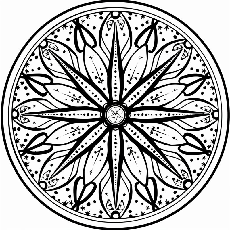 Mandala intricada e detalhada para colorir, com padrões simétricos e repetitivos.