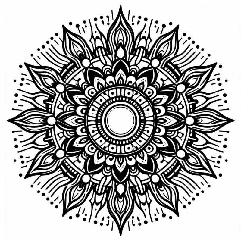 Mandala Intrincada e Detalhada para Colorir