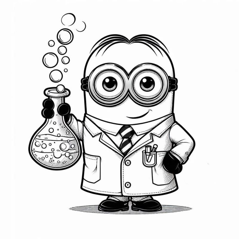 Pinte um Minion Cientista: Criatividade em Ação!