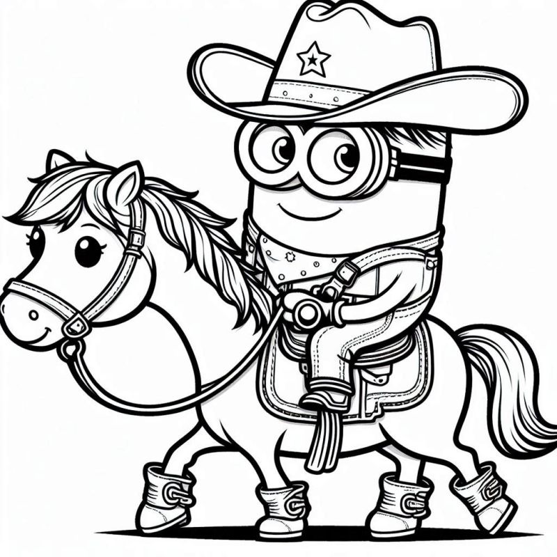 Colorindo o Minion Cowboy: Uma Aventura no Papel