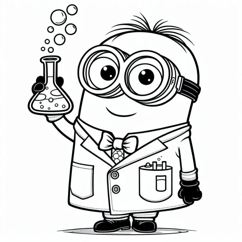 Vamos Colorir o Minion Cientista!