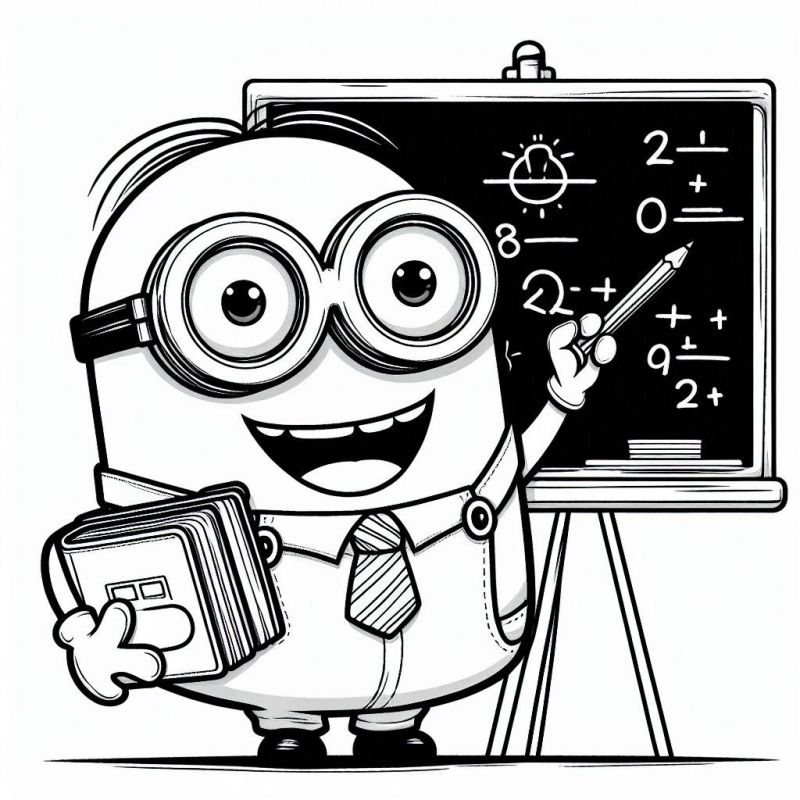 Colorir Minion Professor: Aventura Didática