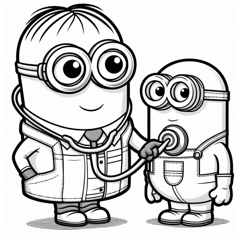 Desenho de Minion Médico para Colorir