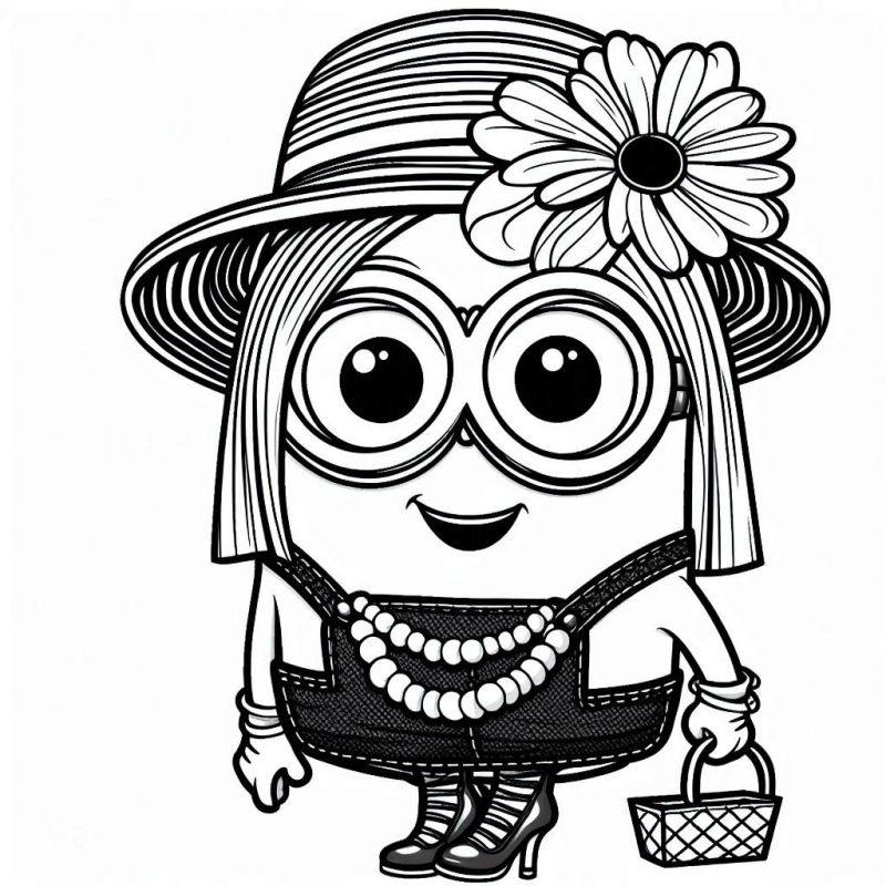 Desenho de Minion com Estilo Feminino