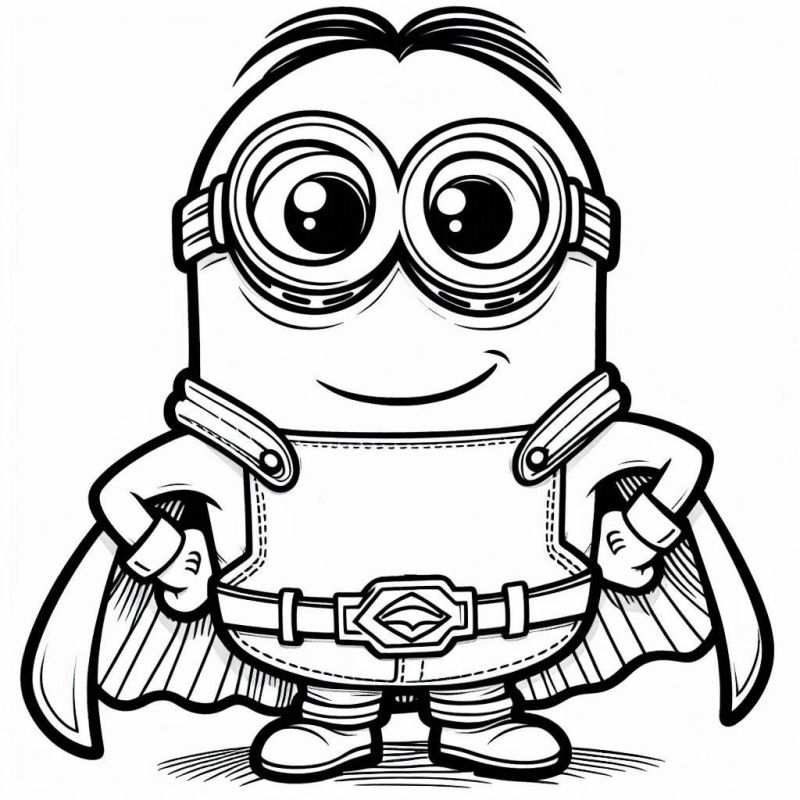 Desenho de Minion Super-Herói para Colorir