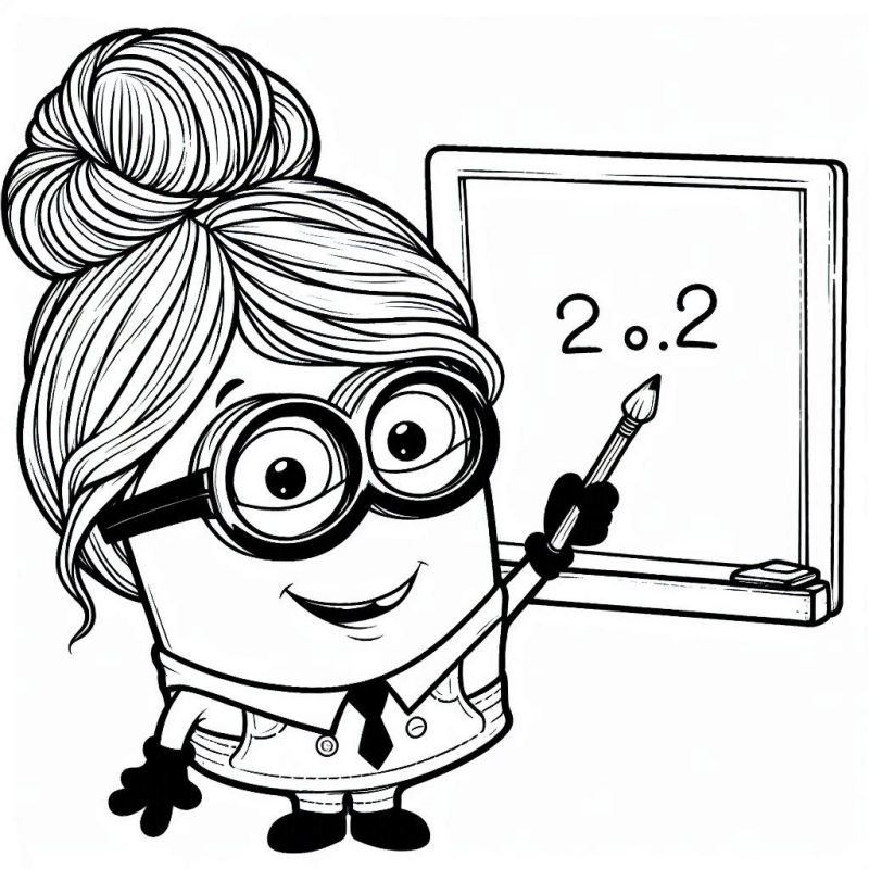 Minion Professor de Matemática para Colorir