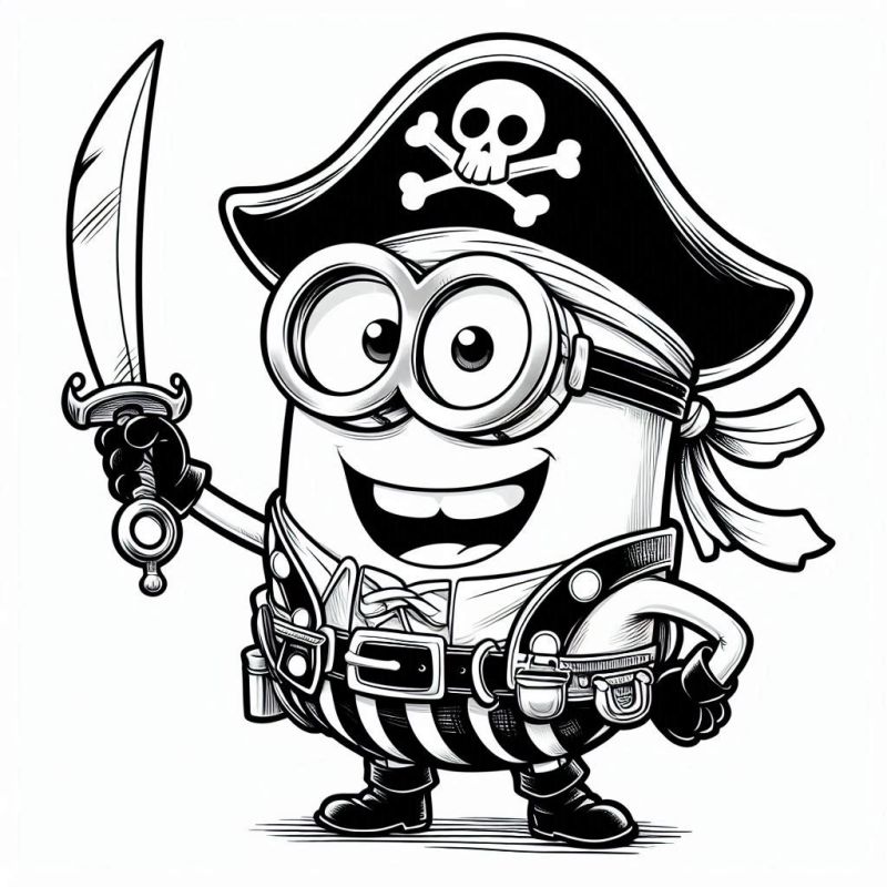 Divirta-se Colorindo: Minion Pirata Aventureiro