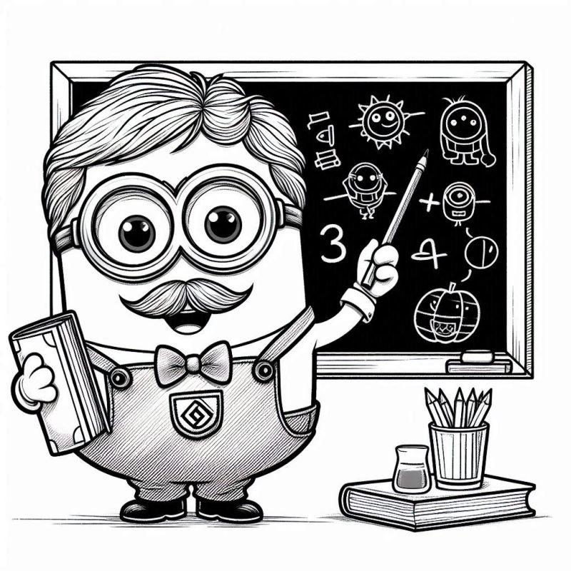 Desenho de Minion Professor para Colorir