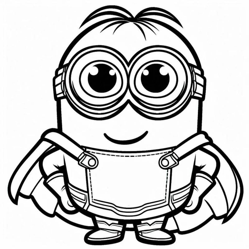 Desenho de Minion Super-Herói para Colorir