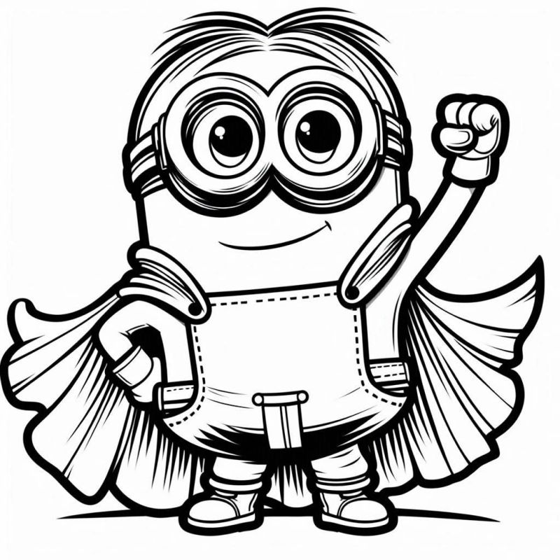 Desenho de Minion Super-Herói para Colorir