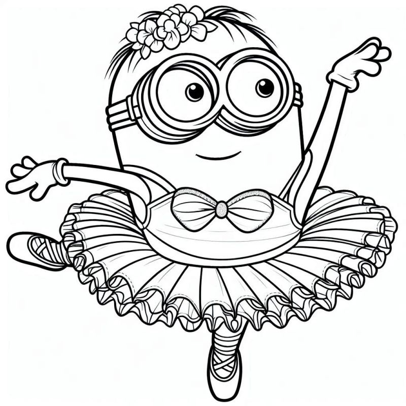 Desenho de Minion Bailarina para Colorir