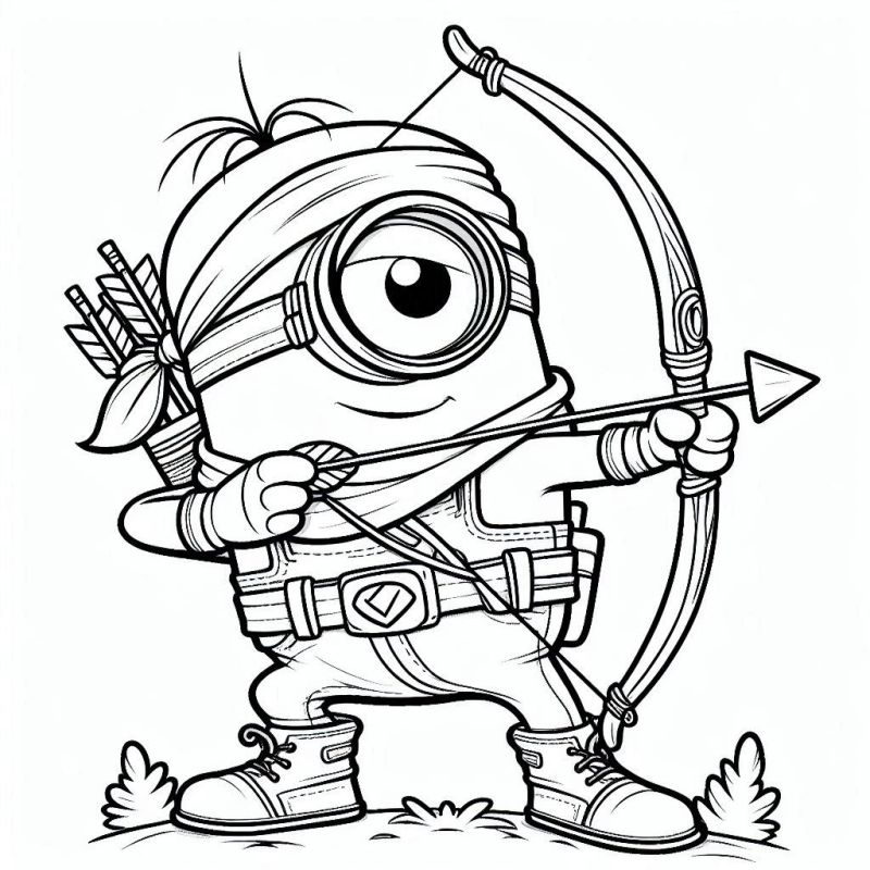 Desenho do Minion Arqueiro para Colorir