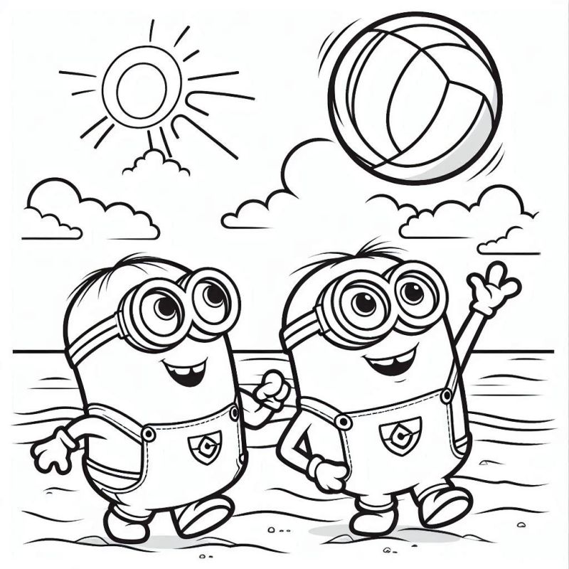 Divirta-se Colorindo Minions na Praia!